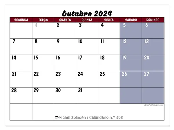 Calendário outubro 2024 452SD
