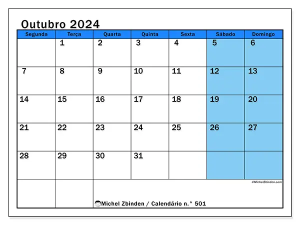 Calendário outubro 2024 501SD
