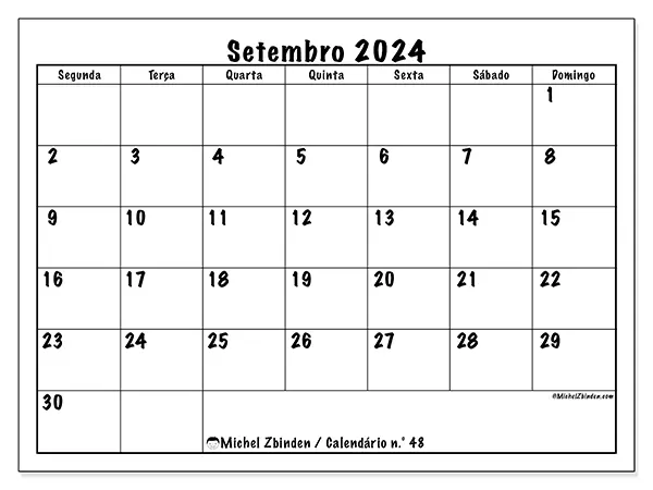 Calendário setembro 2024 48SD
