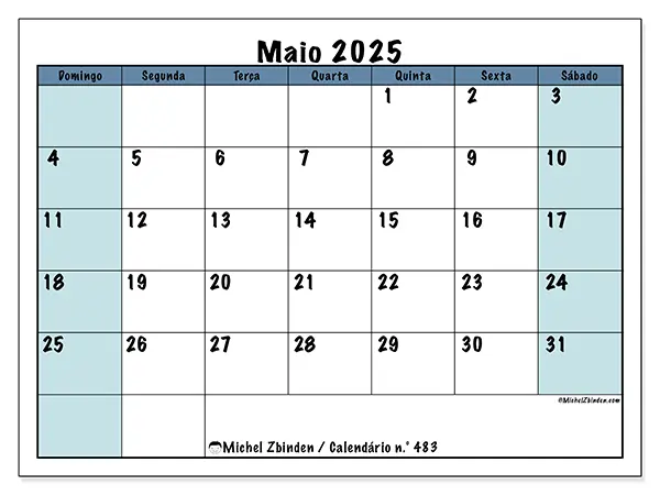 Calendário maio 2025 483DS