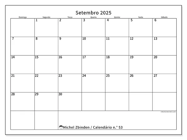 Calendário Para Imprimir Discreto N° 53 Michel Zbinden Pt 7349