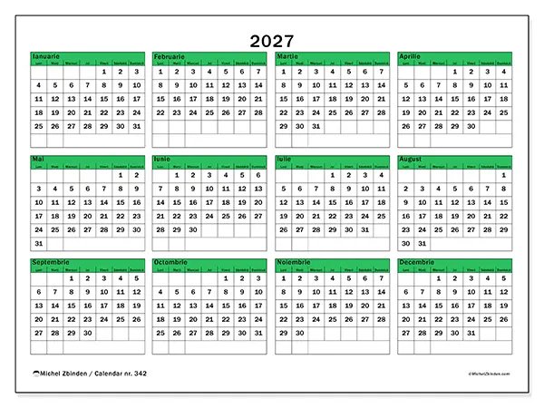 Calendar anual 2027 de tipărit - Speranță pentru viitor